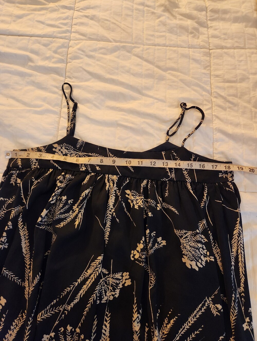 Banana Republic Maxi Petite Navy Floral Print Dress - Blue and Cream - Picture 8 of 12